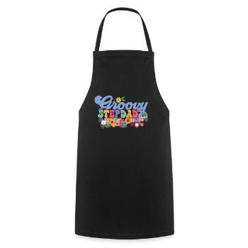 Groovy stepfather garden plant flowers - Cooking Apron - black - Front - AI Model Male 185 dark (185cm)
