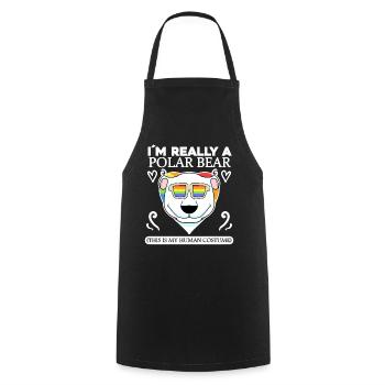 Polar Bear Polar Bear Saying Sayings - Cooking Apron - black - Front - AI Model Male 185 dark (185cm)