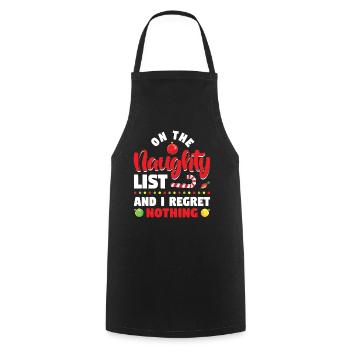 On the naughty list and I have no regrets - Cooking Apron - black - Front - AI Model Male 185 dark (185cm)