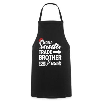 Swap brother for Christmas gifts - Cooking Apron - black - Front - AI Model Male 185 dark (185cm)