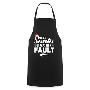 Dear Santa Claus, it was her fault - Cooking Apron - black - Front - AI Model Male 185 dark (185cm)