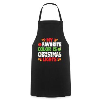 Ma couleur préférée est les lumières de Noël Weihnachten - Tablier de cuisine - noir - Devant - AI Model Male 185 dark (185cm)