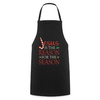 Jesus Is The Reason For The Season Weihnachten - Kochschürze - Schwarz - Vorne - AI Model Male 185 dark (185cm)