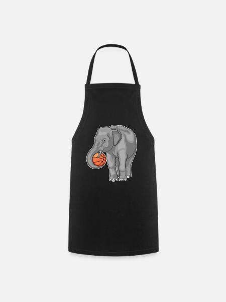 Elefant Basketballspieler Basketball - Kochschürze - Schwarz