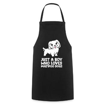 Juste un garçon qui aime les chiens Maltipoo - Tablier de cuisine - noir - Devant - AI Model Male 185 dark (185cm)