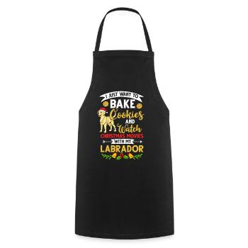 Labrador Retriever Dog Puppy Owner Christmas - Cooking Apron - black - Front - AI Model Male 185 dark (185cm)