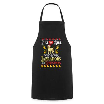 Labrador Retriever Dog Puppy Owner Christmas - Cooking Apron - black - Front - AI Model Male 185 dark (185cm)