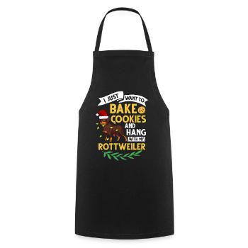 Rottweiler Hund Welpen Besitzer Halter Weihnachten - Kochschürze - Schwarz - Vorne - AI Model Male 185 dark (185cm)