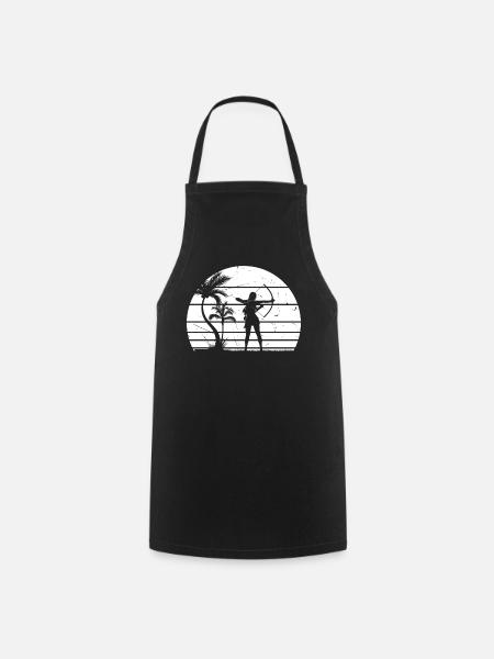 Archery Bow Arrow Archery - Sunset Archer Girl - Kochschürze - Schwarz