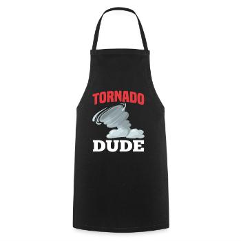 Tornado type storm chaser - Cooking Apron - black - Front - AI Model Male 185 dark (185cm)