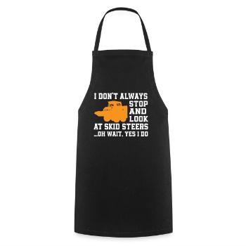 Funny Skid Steer Loader Driver Quote - Cooking Apron - black - Front - AI Model Male 185 dark (185cm)