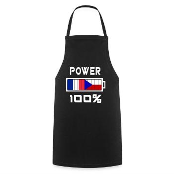 La République tchèque et la France Power 100 % - Tablier de cuisine - noir - Devant - AI Model Male 185 dark (185cm)