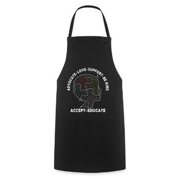 Plaidoyer Amour Soutien Accepter Soyez gentil - Tablier de cuisine - noir - Devant - AI Model Male 185 dark (185cm)