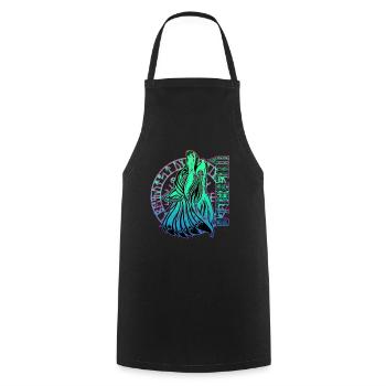 Valhalla Wolf Odin Runes Boussole nordique - Tablier de cuisine - noir - Devant - AI Model Male 185 dark (185cm)