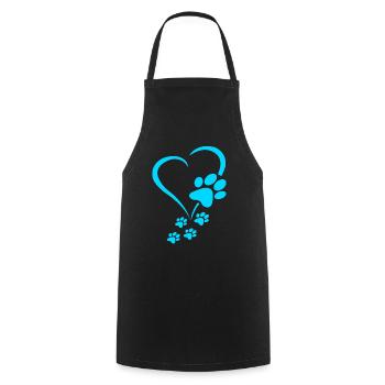 Dog Paw Print Baby Dogs - Dog Paws Hearts Dog Paw - Kochschürze - Schwarz - Vorne - AI Model Male 185 dark (185cm)