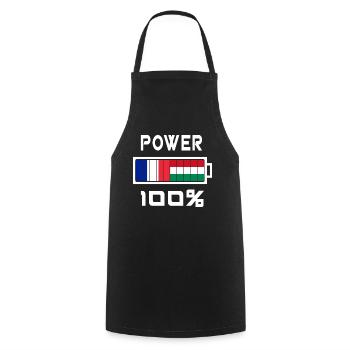 La Hongrie et France Power 100 % - Tablier de cuisine - noir - Devant - AI Model Male 185 dark (185cm)