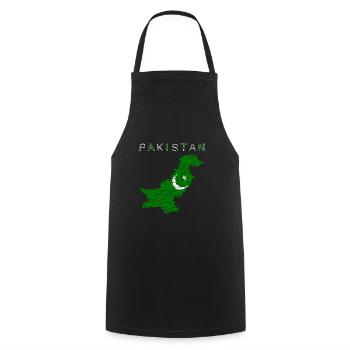 Pakistan Map Flag - Cooking Apron - black - Front - AI Model Male 185 dark (185cm)