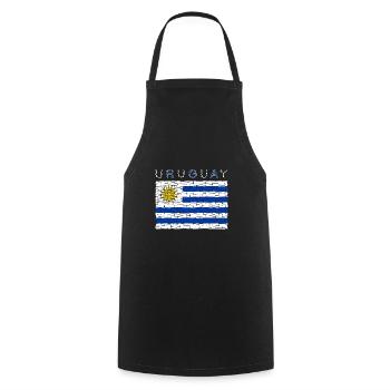 Uruguay Flagge - Kochschürze - Schwarz - Vorne - AI Model Male 185 dark (185cm)