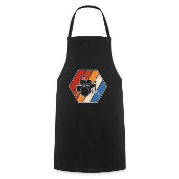 Batterie Rétro - Tablier de cuisine - noir - Devant - AI Model Male 185 dark (185cm)