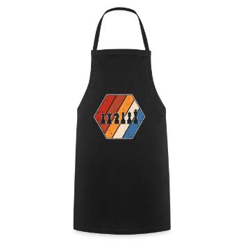 Échecs rétro - Tablier de cuisine - noir - Devant - AI Model Male 185 dark (185cm)