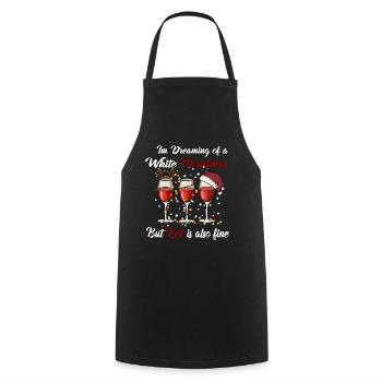 I'm Dreaming of a White Christmas but Red is also - Cooking Apron - black - Front - AI Model Male 185 dark (185cm)