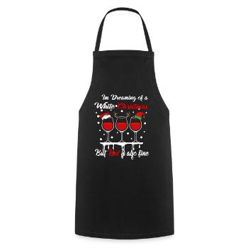 I'm Dreaming of a White Christmas but Red is also - Cooking Apron - black - Front - AI Model Male 185 dark (185cm)
