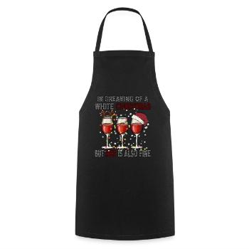 I'm Dreaming of a White Christmas but Red is also - Cooking Apron - black - Front - AI Model Male 185 dark (185cm)