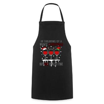 I'm Dreaming of a White Christmas but Red is also - Cooking Apron - black - Front - AI Model Male 185 dark (185cm)