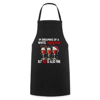 I'm Dreaming of a White Christmas but Red is also - Cooking Apron - black - Front - AI Model Male 185 dark (185cm)