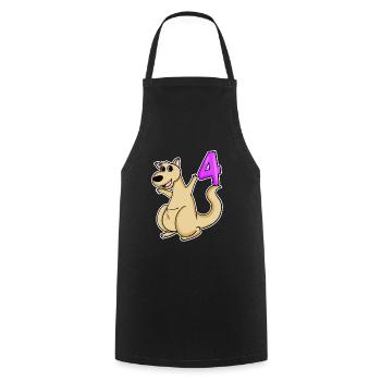 Girl 4 years old 4th birthday gift - Cooking Apron - black - Front - AI Model Male 185 dark (185cm)