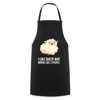 Éleveurs de moutons J’aime les moutons et peut-être 3 - Tablier de cuisine - noir - Devant - AI Model Male 185 dark (185cm)