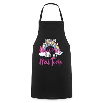 Je suis un peu une technicienne ongulaire magique - Tablier de cuisine - noir - Devant - AI Model Male 185 dark (185cm)