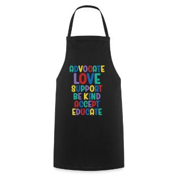 Plaidoyer Amour Soutien Accepter Soyez gentil - Tablier de cuisine - noir - Devant - AI Model Male 185 dark (185cm)