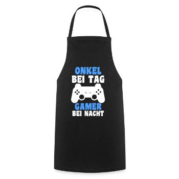 Patenonkel Gamer Zocker Pate Onkel - Kochschürze - Schwarz - Vorne - AI Model Male 185 dark (185cm)