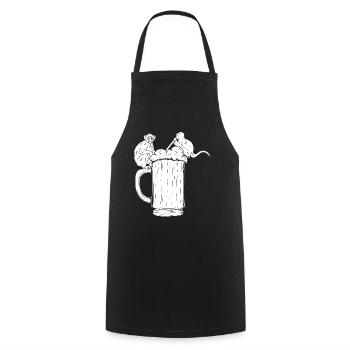 Orangutan Monkeys with Beer - Funny Monkey Orangut - Cooking Apron - black - Front - AI Model Male 185 dark (185cm)