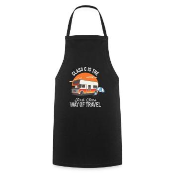Citation drôle de camping-car de classe C Camping - Tablier de cuisine - noir - Devant - AI Model Male 185 dark (185cm)