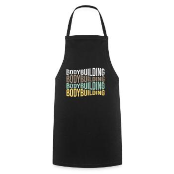 culturisme - Tablier de cuisine - noir - Devant - AI Model Male 185 dark (185cm)