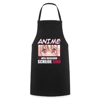 Anime because people suck - Cooking Apron - black - Front - AI Model Male 185 dark (185cm)