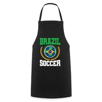 Brazil Soccer - Kochschürze - Schwarz - Vorne - AI Model Male 185 dark (185cm)