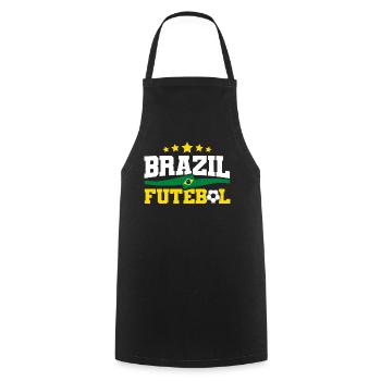 Brazil Soccer Team Brazil Futebal - Kochschürze - Schwarz - Vorne - AI Model Male 185 dark (185cm)