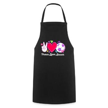 Peace Love Soccer - Kochschürze - Schwarz - Vorne - AI Model Male 185 dark (185cm)
