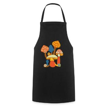 Photo de champignons sucrés avec des escargots - Tablier de cuisine - noir - Devant - AI Model Male 185 dark (185cm)