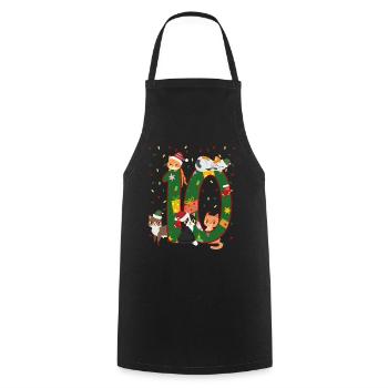 10 ans Enfants cadeau de Noël mignon - Tablier de cuisine - noir - Devant - AI Model Male 185 dark (185cm)