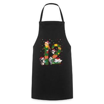 12 ans Enfants cadeau de Noël mignon - Tablier de cuisine - noir - Devant - AI Model Male 185 dark (185cm)