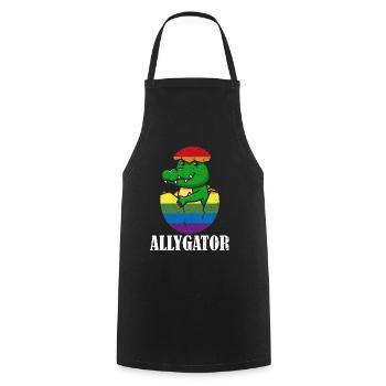 Allygator Hetero-verbündeter Alligator - Kochschürze - Schwarz - Vorne - AI Model Male 185 dark (185cm)