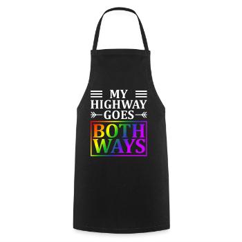 Mon autoroute va dans les deux sens Lgbt - Tablier de cuisine - noir - Devant - AI Model Male 185 dark (185cm)