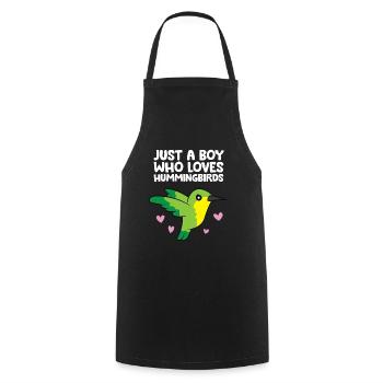Just a Boy Who Loves Hummingbirds - Cooking Apron - black - Front - AI Model Male 185 dark (185cm)