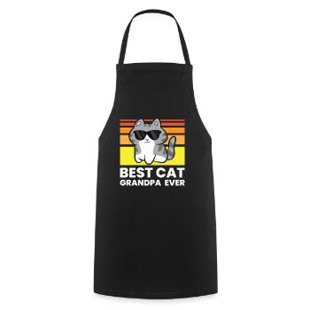Meilleur grand-père chat de tous les temps - Tablier de cuisine - noir - Devant - AI Model Male 185 dark (185cm)