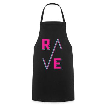 Techno House Party EDM Festival Goa Electro Rave - Kochschürze - Schwarz - Vorne - AI Model Male 185 dark (185cm)