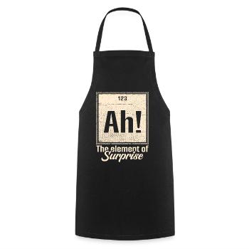 Chimiste de laboratoire Chimie Profession Élément jeu de mots - Tablier de cuisine - noir - Devant - AI Model Male 185 dark (185cm)